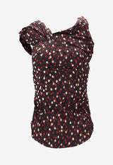 Isabel Marant Esen Gathered Polka Dot Top Multicolor HT0737FAC4J02I_BKRD