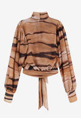 Animal Print Tied Shirt