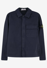 Stone Island Logo Patch Long-Sleeved Shirt Blue L1S151200013S0A10V0020_Blue_48900765