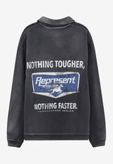 Represent Nothing Faster Half-Zip Faded Sweatshirt Black MLM10061704_STAINED BLACK_41114621