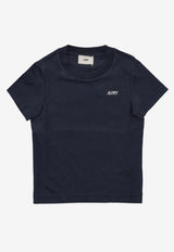 Autry Kids Boys Logo Embroidered T-shirt Navy KTPKP7CV_V
