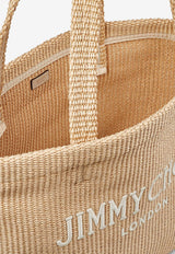 Logo Embroidered Basket Tote Bag