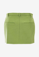 Miu Miu Tailored Mini Skirt Green MG2573SOOO18FQ_F0089