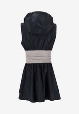 Miu Miu Technical Hooded Mini Dress Blue MF6223SOOO19EC_F005R