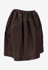 Miu Miu Technical Gazar Knee-Length Skirt Brown MG2425SOOO16QX_F0201