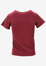 Miu Miu Embroidered Logo T-shirt Burgundy MJNA17SOOO1841_F0X61