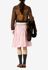 Miu Miu Duchesse Crinkled Skirt Pink MG2425SOOO1FL6_F0442