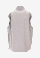 Miu Miu Embroidered Logo Sleeveless Sweatshirt Gray MJT698SOOO13UK_F0031