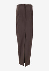 Rick Owens Dirt Pillar Maxi Skirt Dark Brown RP02E4344WST_78