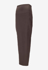 Rick Owens Dirt Pillar Maxi Skirt Dark Brown RP02E4344WST_78