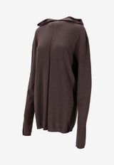 Rick Owens Oversized Hooded Sweater Dark Brown RP02E4613M_78