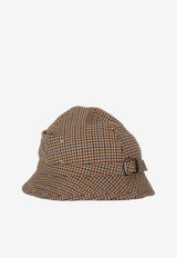 Maison Margiela Feather Trilby Houndstooth Bucket Hat Beige S50TC0078M35648_001F