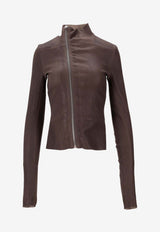 Rick Owens Tower Gary Asymmetrical-Zip Jacket Dark Brown RP02E4701LSV_78