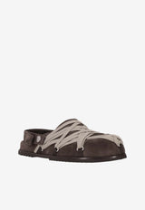 Rick Owens Megalace Suede Mules with Laces Brown RP02E4817LVSW1_04