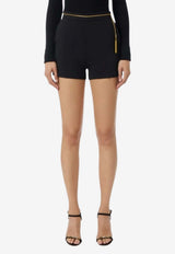 Elisabetta Franchi Mini Shorts with Chain-Belt Black SH01757E2_110