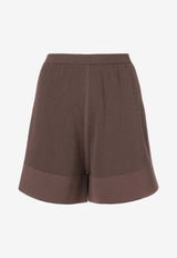Rick Owens Cashmere Knitted Mini Shorts Brown RO18F4677CHCG444