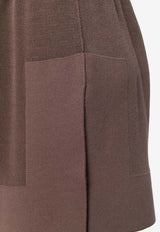 Rick Owens Cashmere Knitted Mini Shorts Brown RO18F4677CHCG444