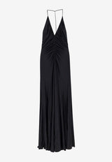 Self-Portrait V-neck Gathered Maxi Dress Black SS26161XBBLACK_Black_42176882