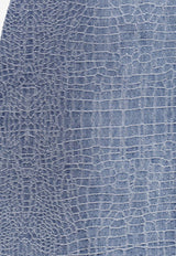 Self-Portrait Embellished Croc-Effect Denim Mini Dress Blue SS26804SBLBLUE_Blue_42176850
