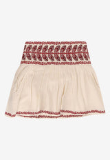 Isabel Marant Etoile Picadilia Embroidered Mini Skirt Beige JU0160FBD1J16EBERD_BeigeRed_41973177