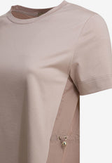 Herno Paneled T-shirt with Waist-Drawstring Pink JG000224D520064035_d7e44818-b840-4240-b115-3d1172e2d20f
