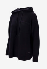 Max Mara Liana Wool and Cashmere Hooded Sweater Navy 2521366132600LIANA_003