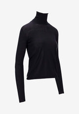 Max Mara Saluto Turtleneck Wool Sweater Navy 2521366162600SALUTO_004