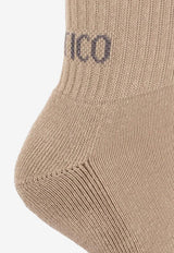The Attico Logo Embroidered Ribbed Socks Beige 251WCAK00023CCC121AA_215