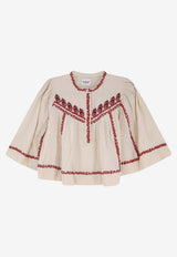 Isabel Marant Etoile Juline Embroidered Blouse Beige HT0044FCD1J16EBERD_BeigeRed_41973268