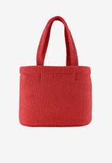 Jimmy Choo Logo Lettering Raffia Tote Bag Red BEACHTOTEEWMJYNRUBYREDLIGHTGOLD_Rubyredlightgold_40005291