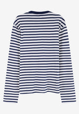 AMI PARIS Ami De Coeur Long-Sleeved Stripe T-shirt Blue UTS375JE0210A044_ENCRE/BLANC_48013862