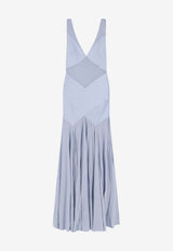 Self-Portrait V-neck Maxi Dress Light Blue SS26250XBLBLUE_Blue_42176874