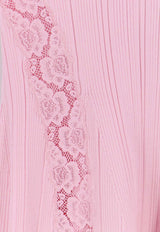 Self-Portrait Lace-Trimmed Midi Dress Pink SS26089MBPPINK_Pink_42176797