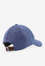 Brunello Cucinelli Logo Embroidered Baseball Cap Blue MZ4089850CRS21_DENIM PERLA_40000244