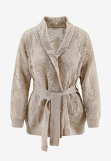 Brunello Cucinelli Belted Ribbed Cardigan Beige MDT771006C8925_Beige_40000237