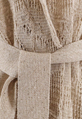 Brunello Cucinelli Belted Ribbed Cardigan Beige MDT771006C8925_Beige_40000237