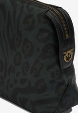 PINKO Animal Print Vanity Pouch Green 106204A35GSD1Q_5894005e-1333-40da-826c-efec9d688943