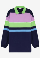 Versace Striped Long-Sleeved Polo T-shirt Multicolor 10250881A178906PD40_BrightPink_57986457
