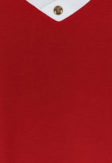 Versace Medusa V-neck T-shirt Red 10236971A178942RC90_LipstickRedWhite_57986473
