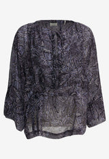 Isabel Marant Tekia Semi-Sheer Printed Blouse Purple 26EHT0864FAD2J05I30FN_1551a3ae-df2c-4190-9cca-e2b97a556d73