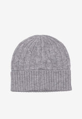 Ralph Lauren Cable Knit Wool Beanie Hat Gray 455981442002