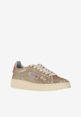 Autry Dallas Low Sparkling Sequined Sneakers Gold ADLW_TI03