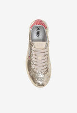 Autry Dallas Low Sparkling Sequined Sneakers Gold ADLW_TI03