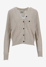 Isabel Marant Carline V-neck Wool-Blend Cardigan Ecru CA0100FBB1L05I_23EC