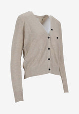 Isabel Marant Carline V-neck Wool-Blend Cardigan Ecru CA0100FBB1L05I_23EC