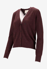 Isabel Marant Carline V-neck Wool-Blend Cardigan Burgundy CA0100FBB1L05I_80BY