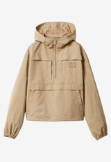 Miu Miu Embroidered Logo Hooded Jacket Beige ML1459SOOO19CU_F0065