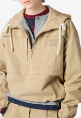 Miu Miu Embroidered Logo Hooded Jacket Beige ML1459SOOO19CU_F0065