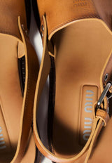 Miu Miu Vintage Leather Slingback Sandals Tan 5X677EFA0455OD_F0054