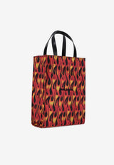 Palm Angels Classic Logo Flames Tote Bag Multicolor PMNA078S25FAB002_8410